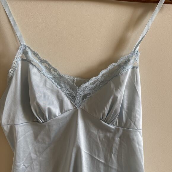 VTG Cami Ladies 38 Baby Doll Blue Lace Straps Coquette Feminine Romantic USA - Picture 4 of 12
